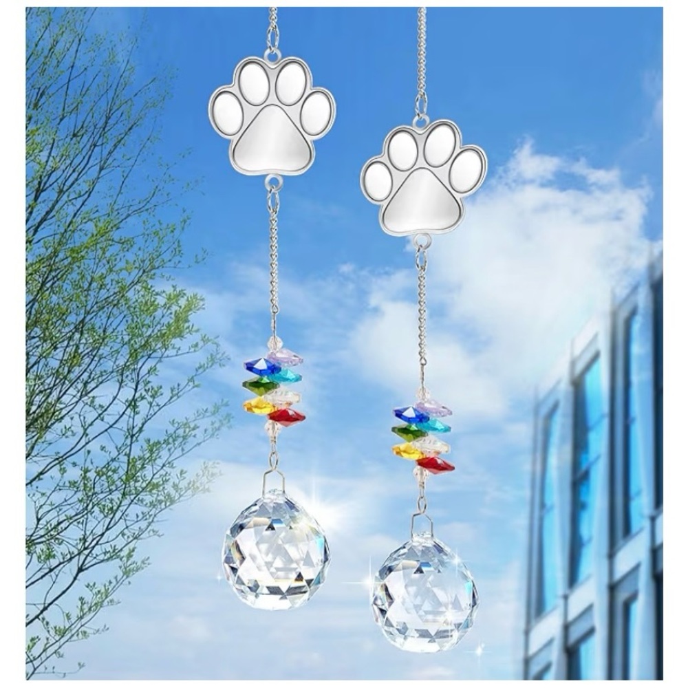 Crystal Paw Print Sun Catchers (See photos of Original Sun Catcher) New in Box